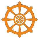 Dharmachakra. The eight spokes represent the Noble Eightfold Path of Buddhism